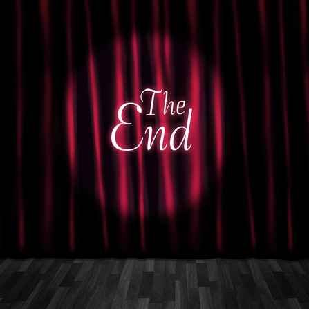 the end på teaterdrapperier